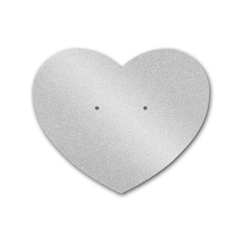 Shimmer Silver Heart Earring Card  2-1/2" x 2-1/6"