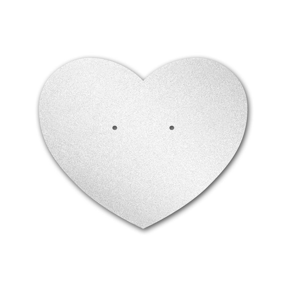 Shimmer White Heart Earring Card 2-1/2" x 2-1/6"