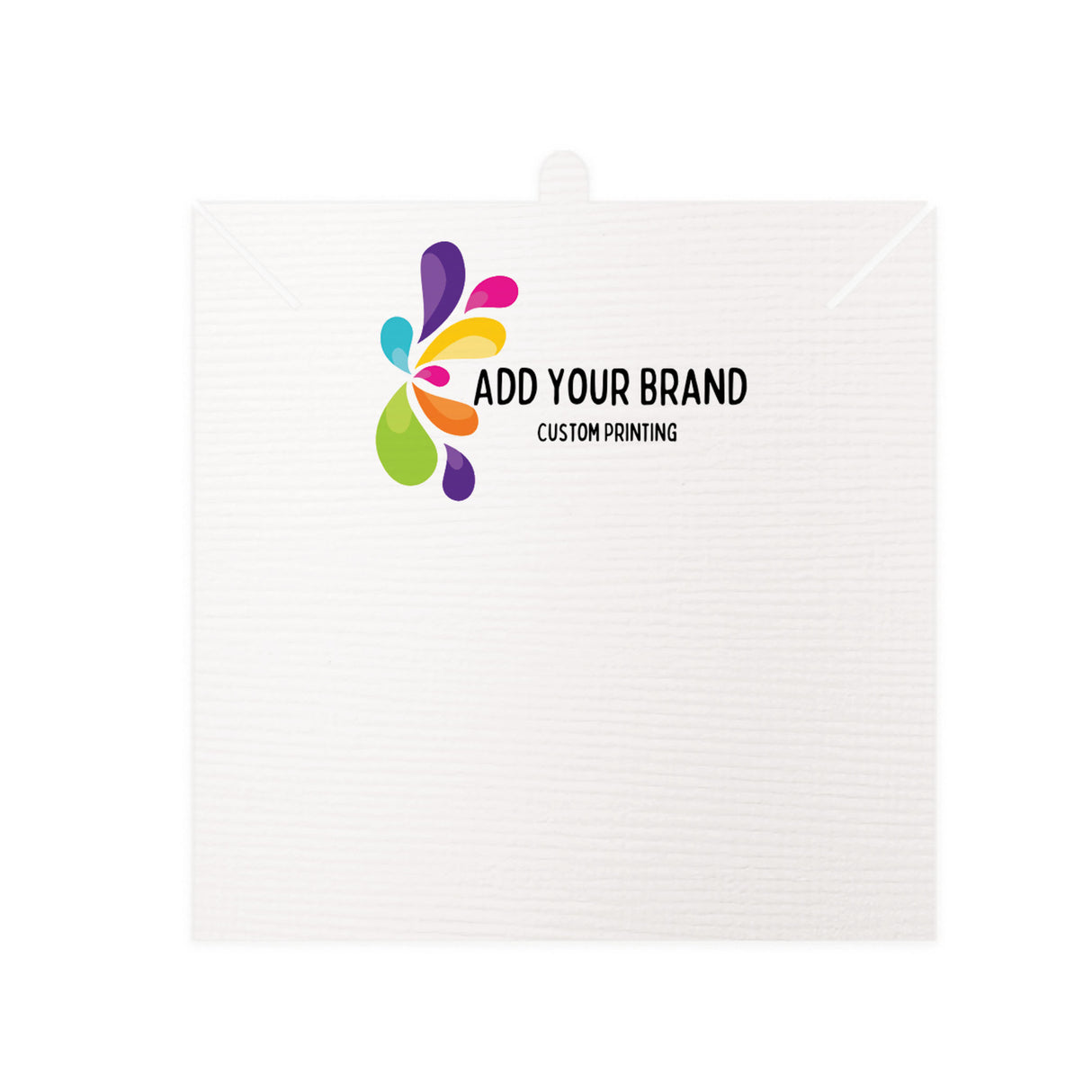 Square Necklace Display Cards 3-3/8" x 3-3/8" | Woven White Linen Cardstock