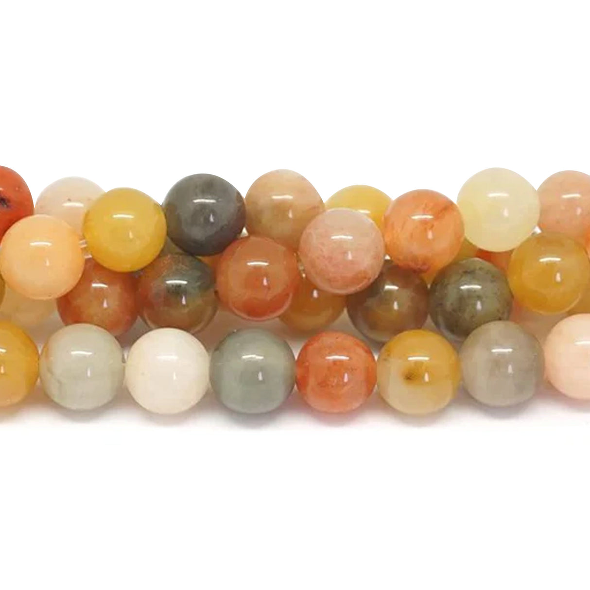 Rainbow Jade Nephrite Beads – 8mm Round | 15–16 Inch Strand