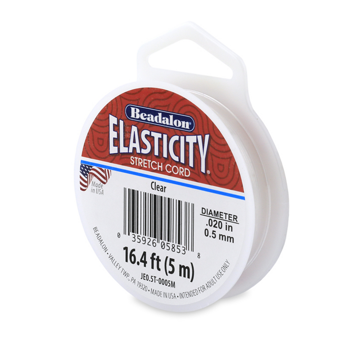 Crystal Clear Elastic Stretch Cord for Jewelry Making – 0.5mm, 5m Spool
