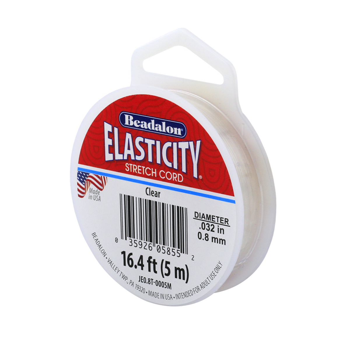 Clear Elastic Stretch Cord for Jewelry Making – 0.8mm, 5m Spool