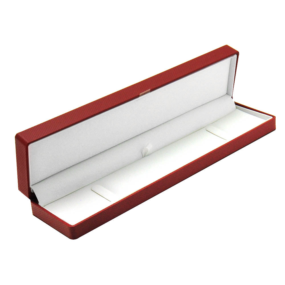 Premium Red Textured Leatherette Jewelry Bracelet Box