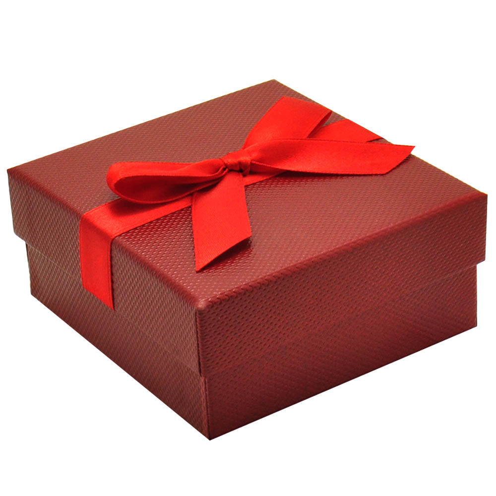 Premium Red Textured Jewelry Pendant Gift Packaging Box