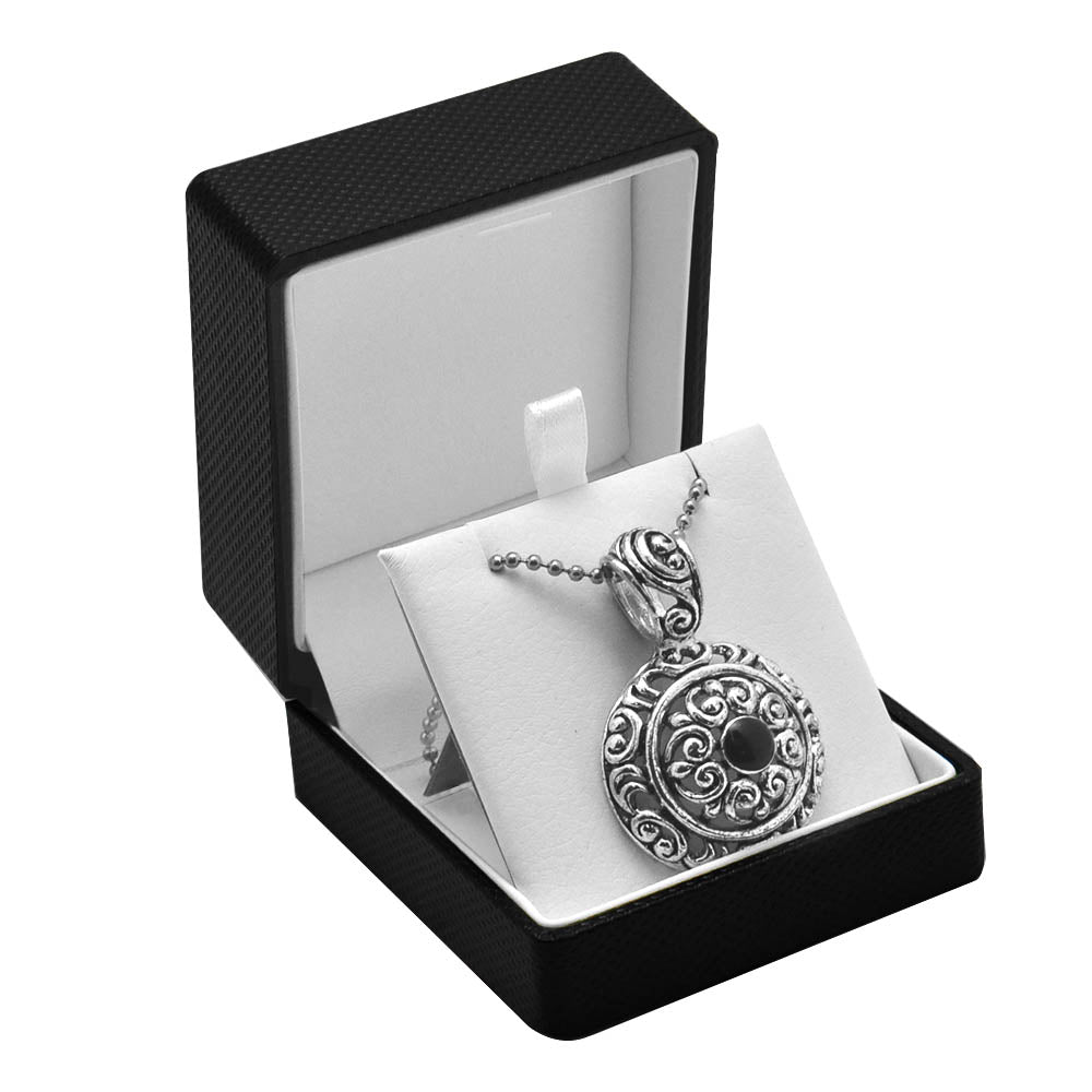 Premium Black Textured Jewelry Pendant Gift Packaging Box