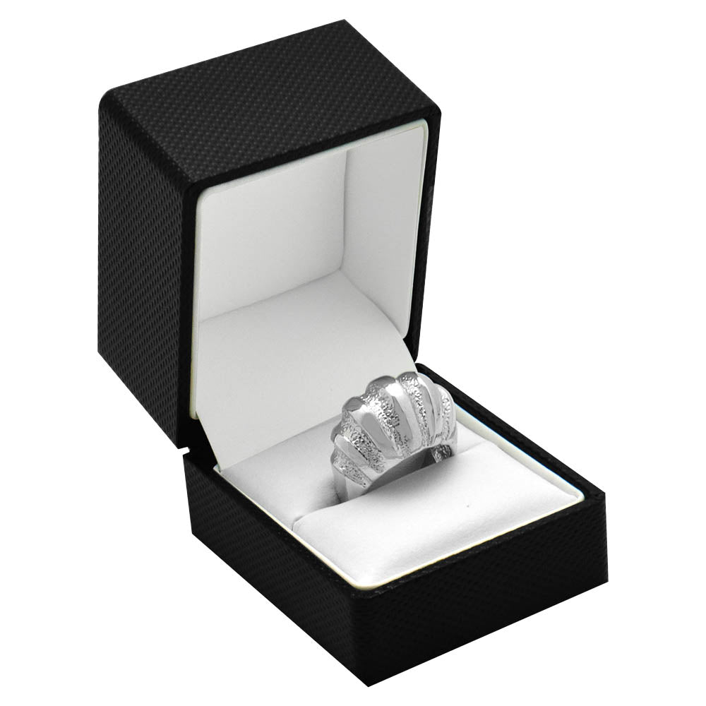 Black Premium Textured Jewelry Ring Gift Packaging Boxes