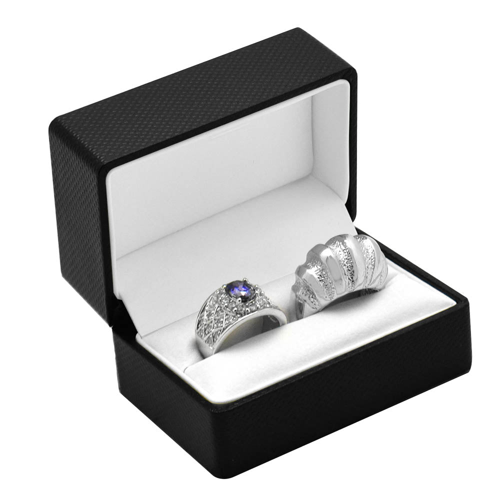 Premium Ribbon Dual Ring Box Black