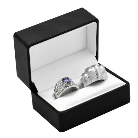 Premium Ribbon Dual Ring Box Black