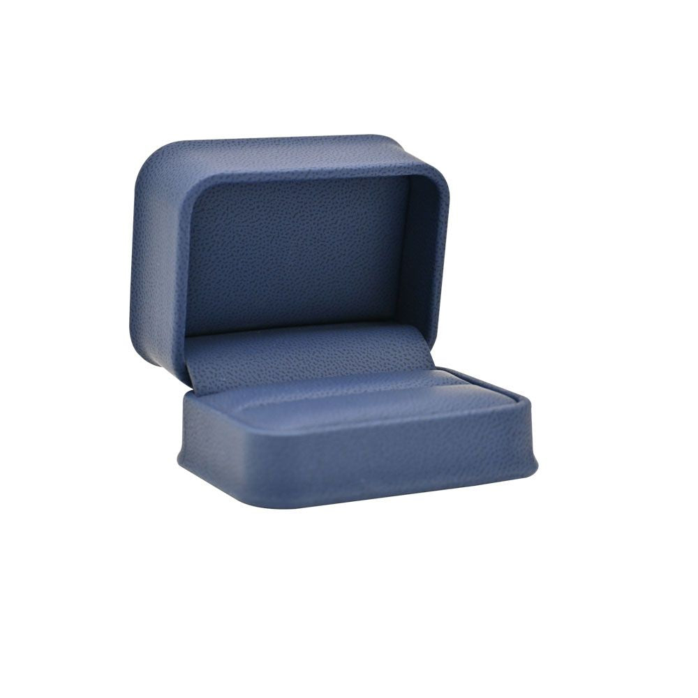 Navy Blue Leatherette Dual Jewelry Ring Gift Boxes
