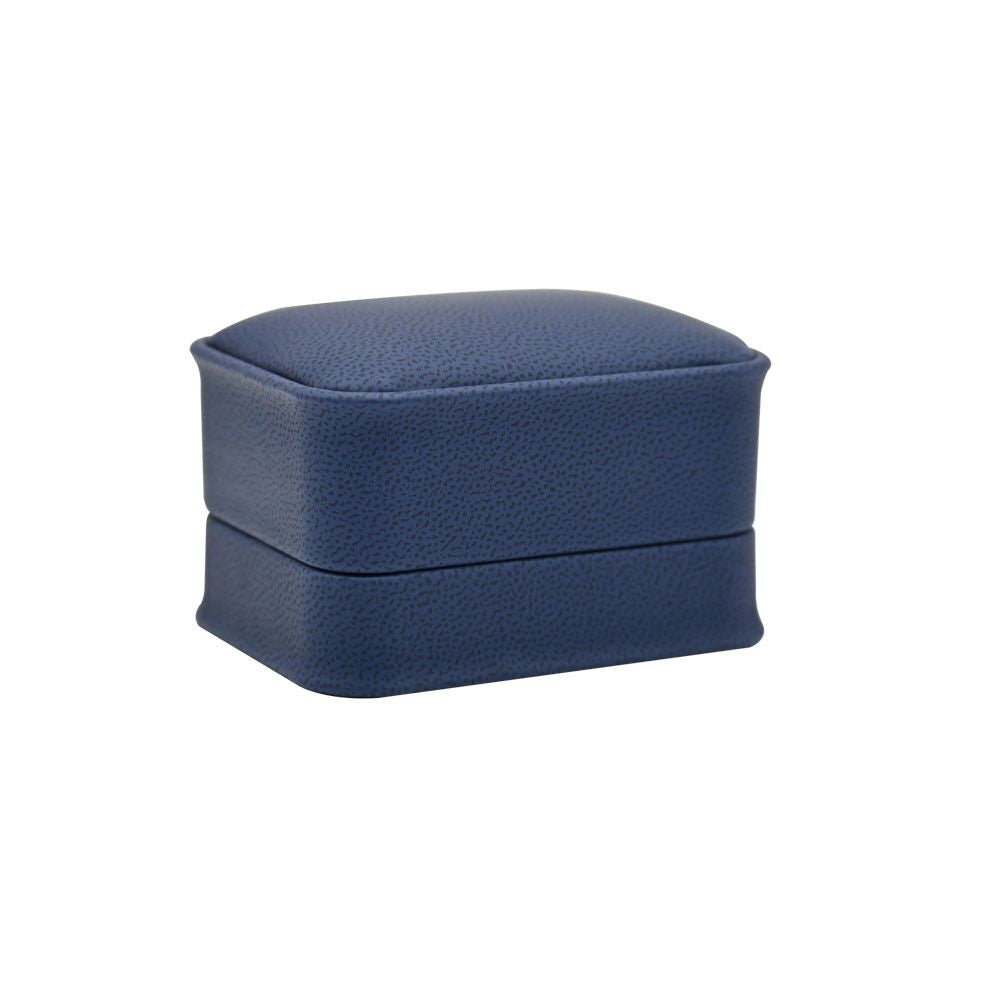 Navy Blue Leatherette Dual Jewelry Ring Gift Boxes