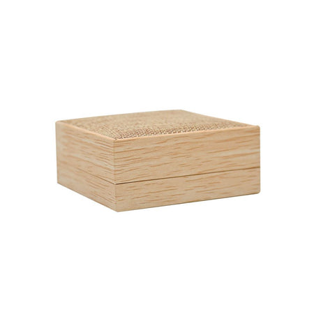 Tan Burlap and Faux Natural Wood Pendant / Earring Boxes