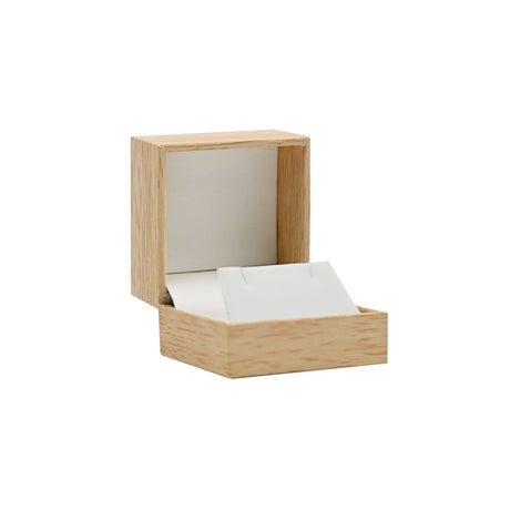 Tan Burlap and Faux Natural Wood Jewelry Earring Boxes