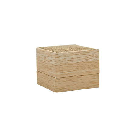 Tan Burlap and Faux Natural Wood Jewelry Earring Boxes