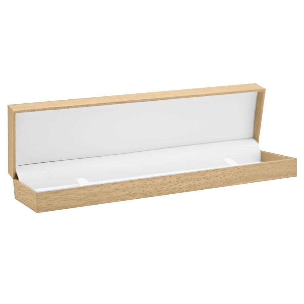 Tan Burlap and Faux Natural Wood Bracelet / Watch Boxes