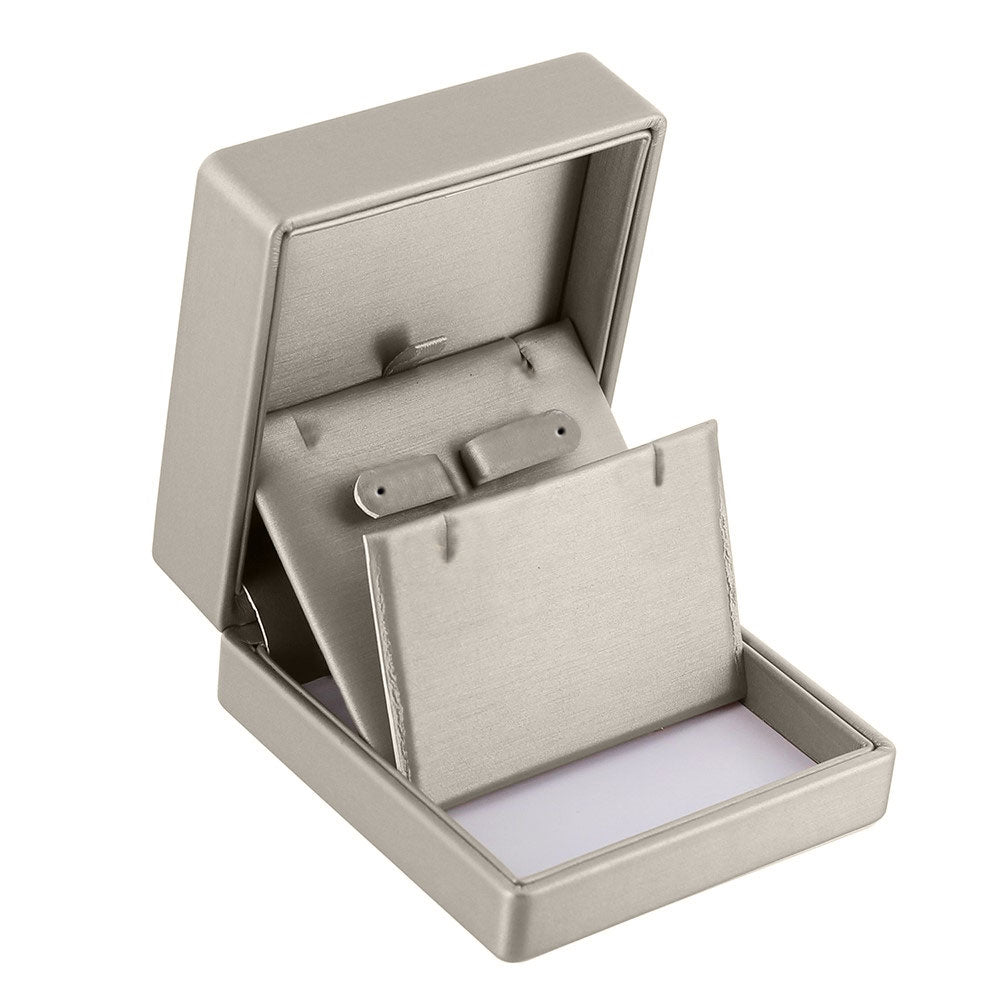 Luxury Silver Luna Leatherette Jewelry Pendant Gift Boxes