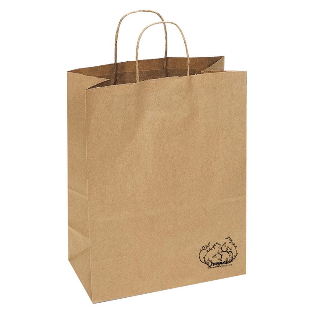 Brown Kraft Paper Gift Shopping Bag with Handle, 13-3/4" x 7" x 17"
