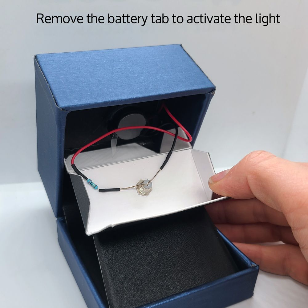 LED Large Blue Leatherette Pendant Box