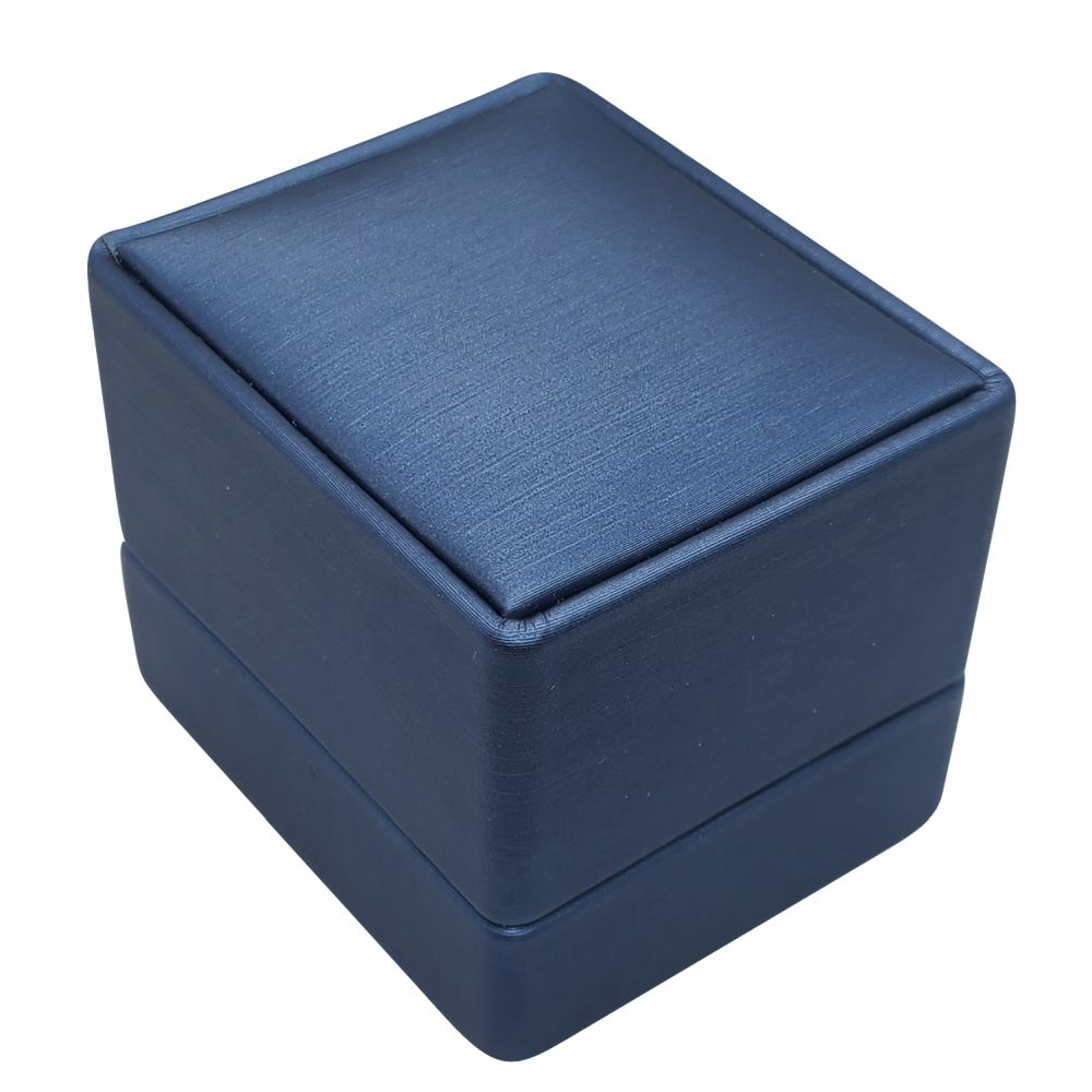 LED Blue Leatherette Ring Box Lighted