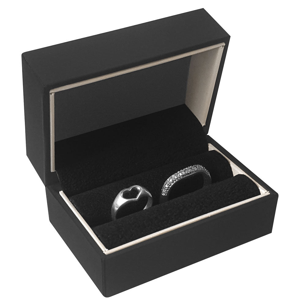 Midnight Black Velvet Ring Box