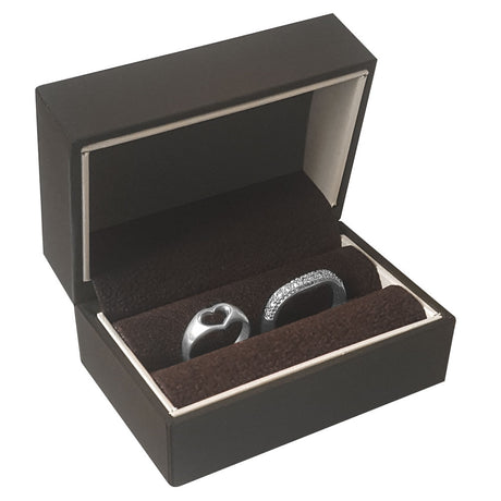 Mahogany Brown Dual Ring Box