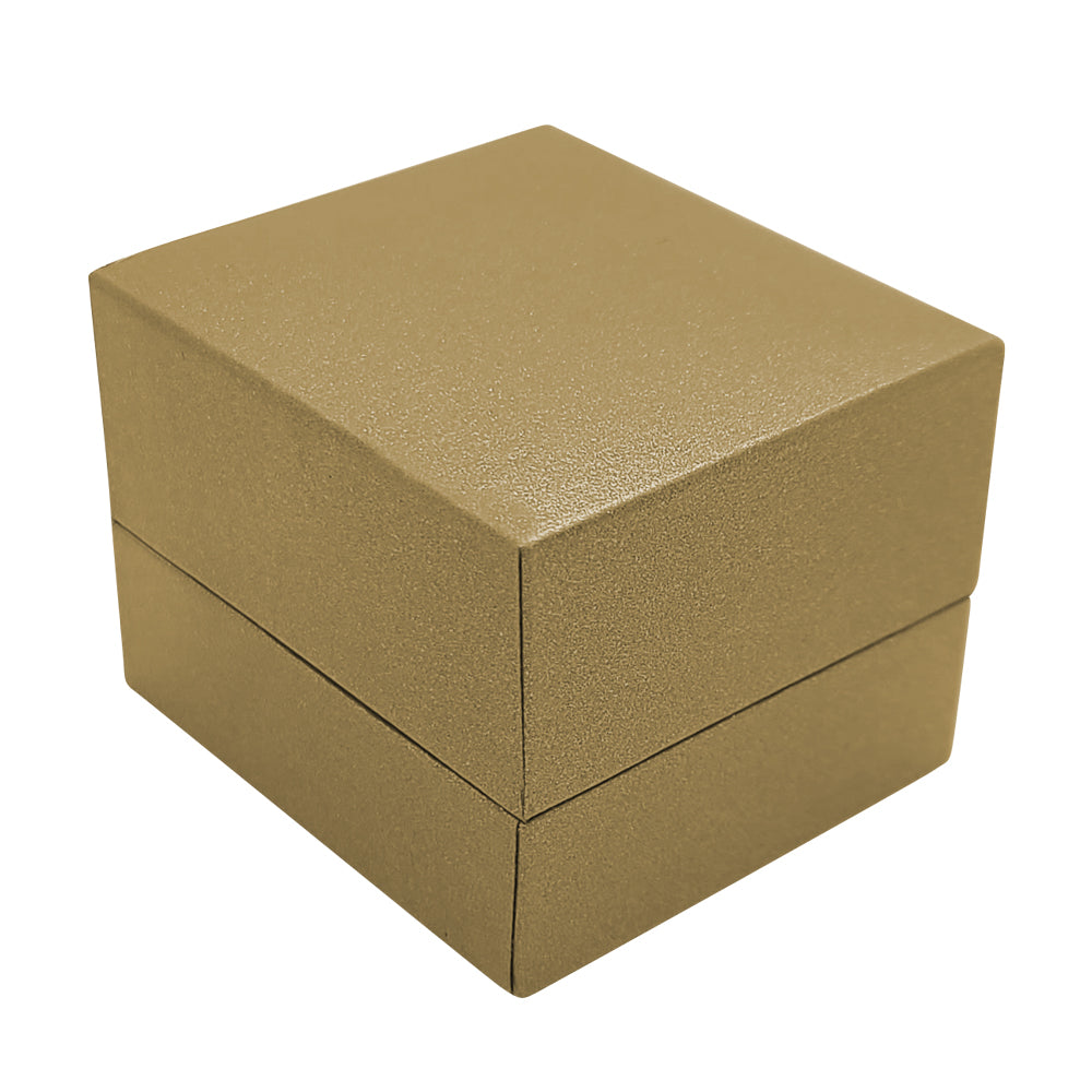 Metallic Gold Leatherette Jewelry Ring Boxes