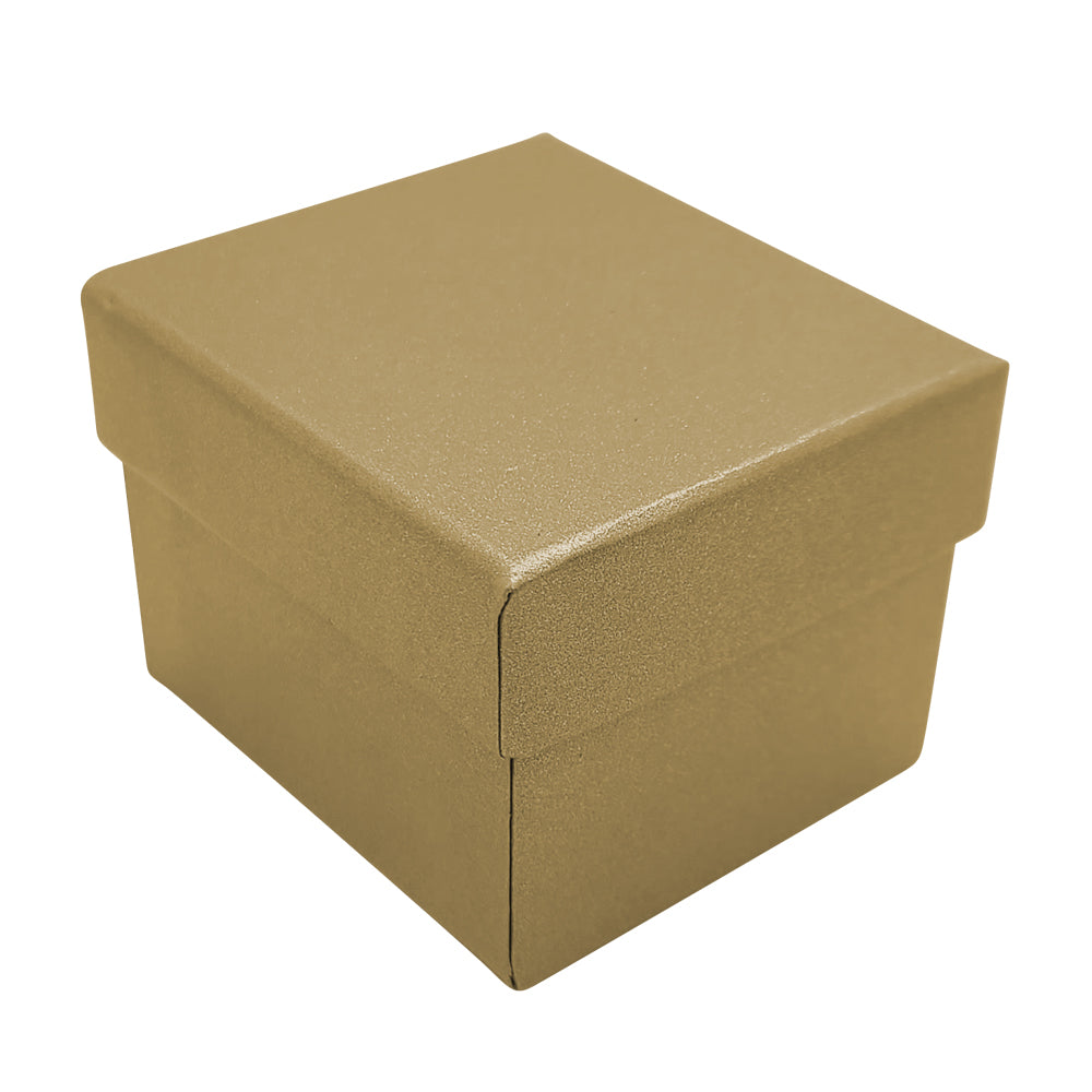 Metallic Gold Leatherette Jewelry Ring Boxes