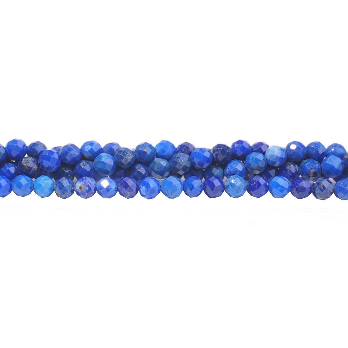 Lapis Lazuli Faceted Round Beads 3mm | Natural Pakistan Gemstone Strand