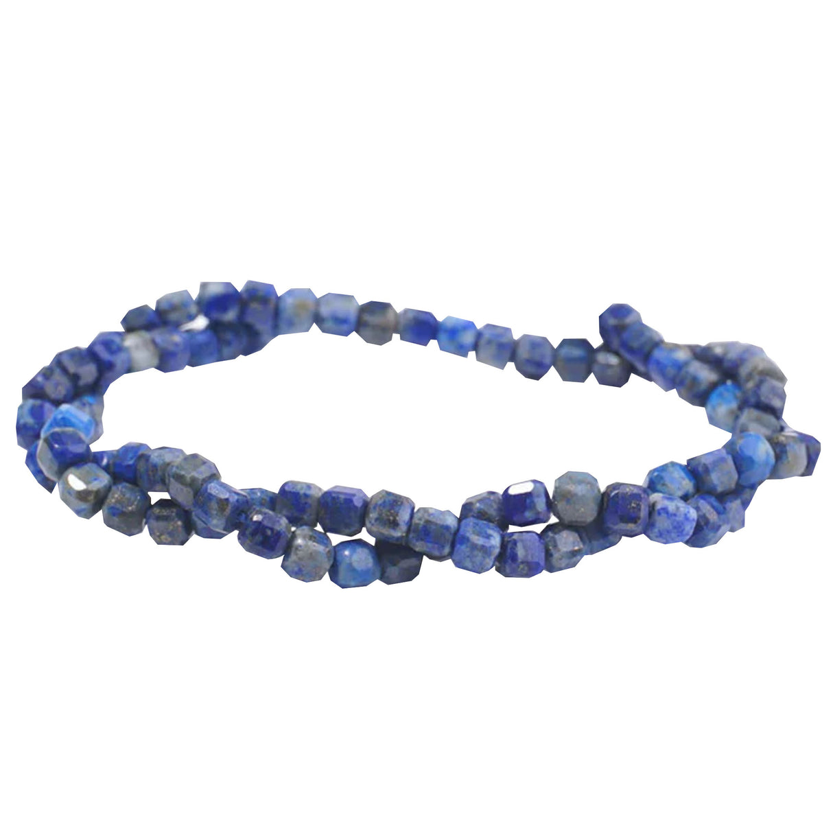 Lapis Lazuli Cube Beads 4mm Table Cut | Natural Gemstone Strand