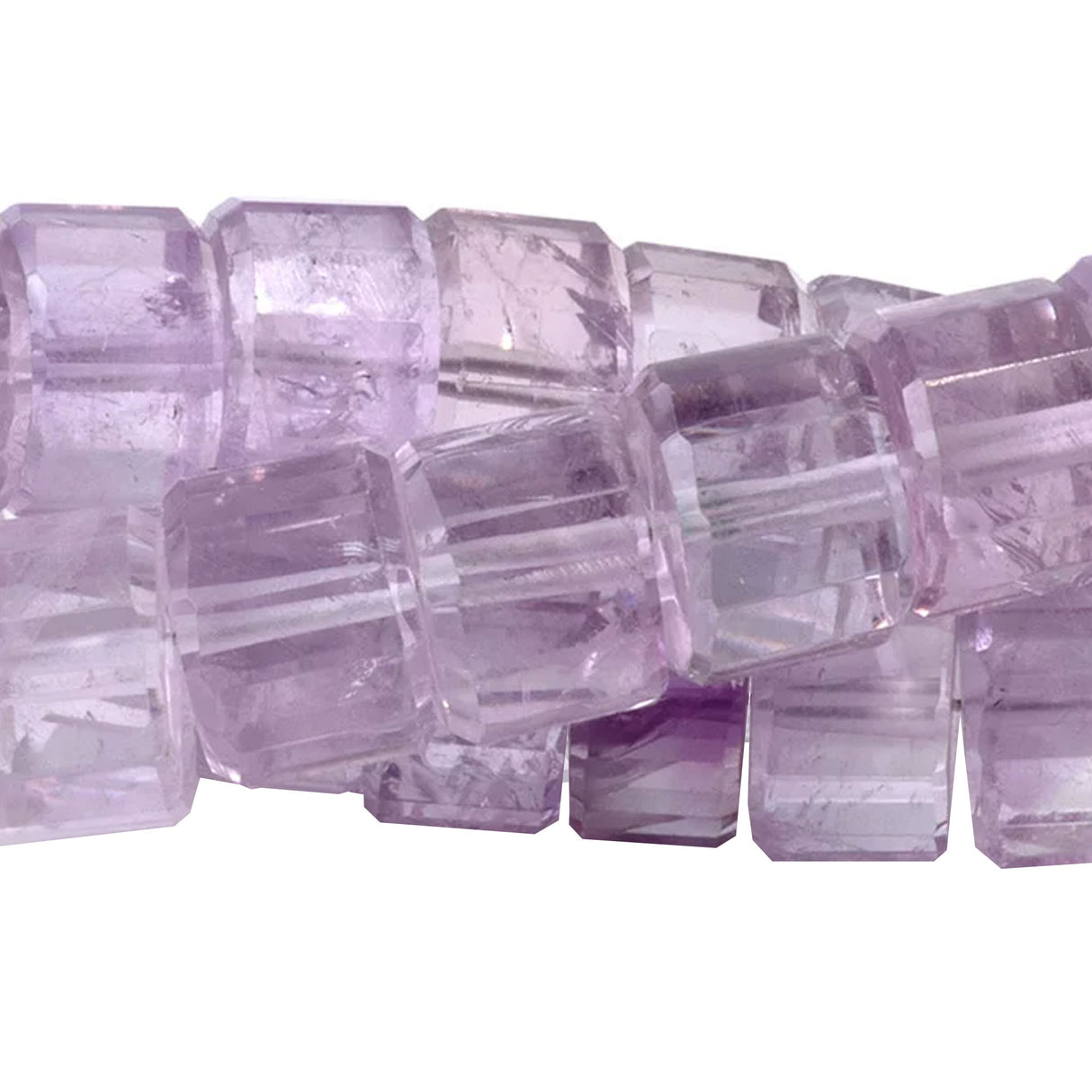 Lavender Amethyst Banded Faceted Tyre Beads 8mm – 15" Strand