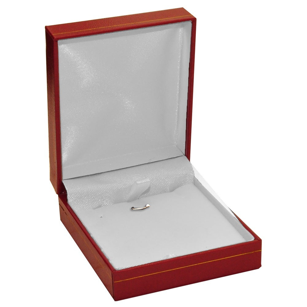 Red Leatherette, Gold Trim, Jewelry Earring / Pendant Box
