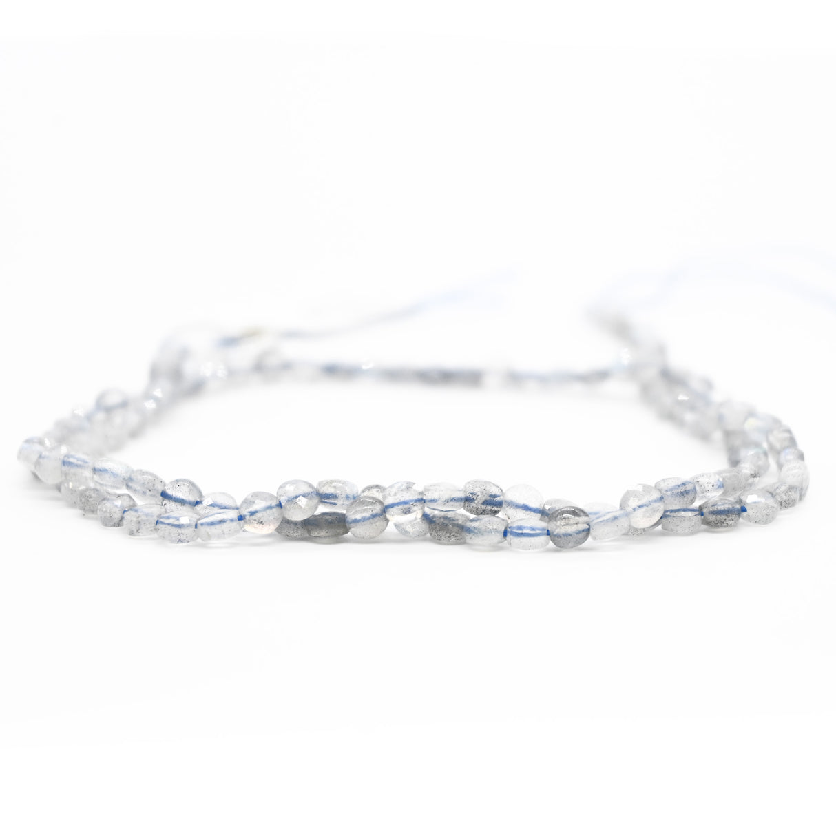 Labradorite Faceted Flat Round Beads AAA- 3mm - Natural Madagascar Gemstone Strand