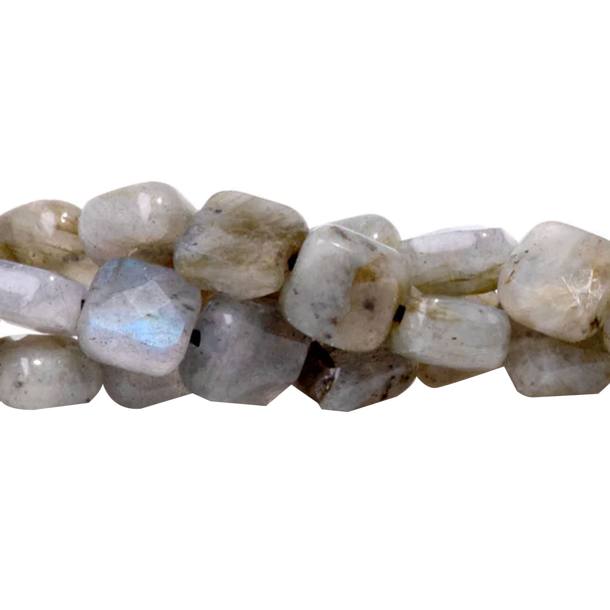 Labradorite Faceted Square Beads 6mm | Natural Peru Gemstone | 15-16" Strand