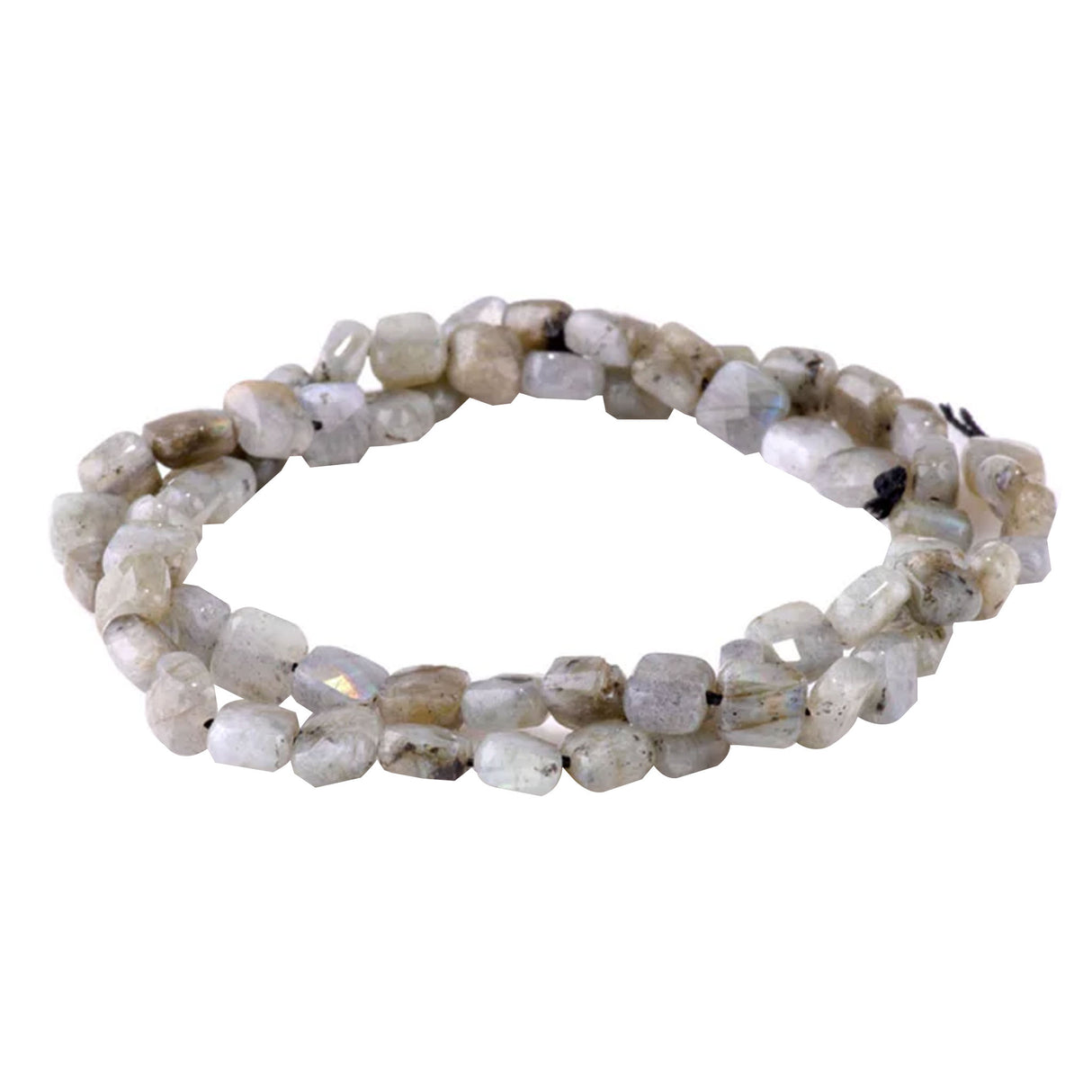Labradorite Faceted Square Beads 6mm | Natural Peru Gemstone | 15-16" Strand