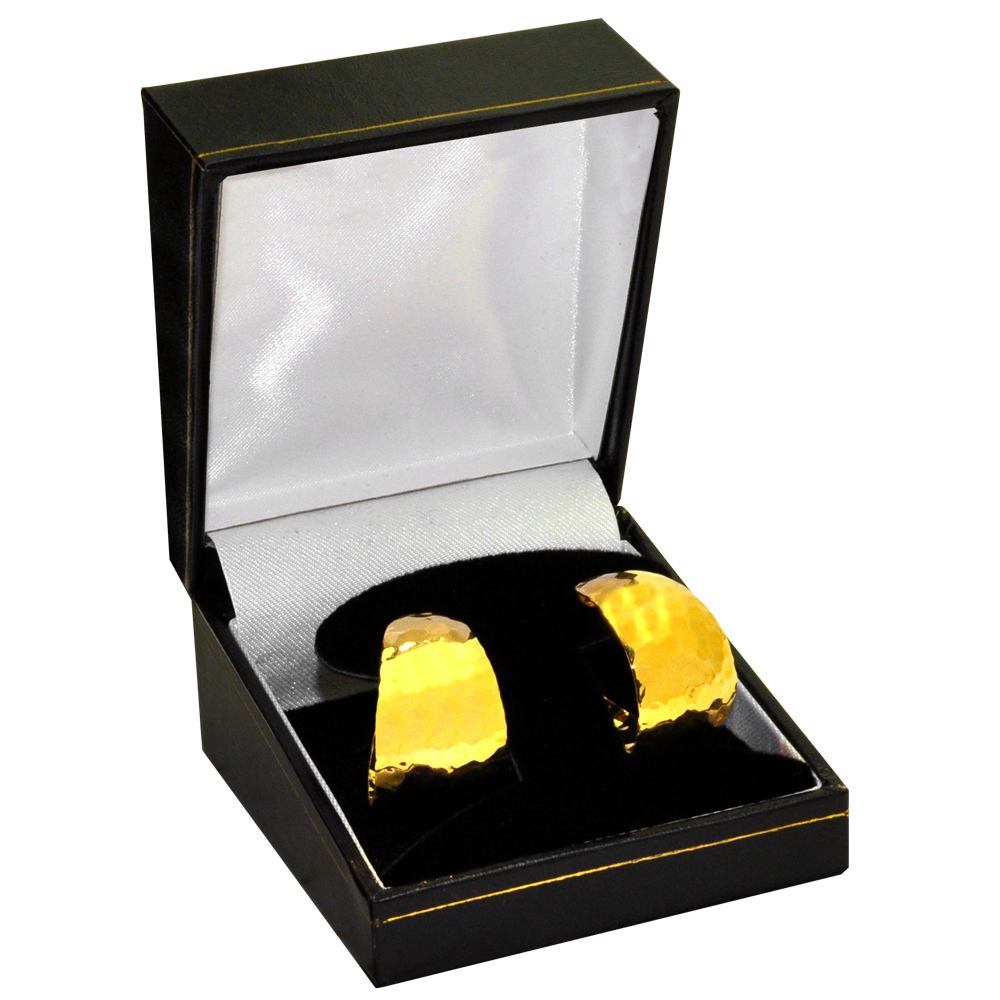 Black Leatherette, Gold Trim, Jewelry T-Insert Earring Box
