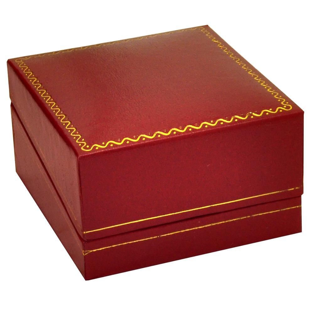Red Leatherette, Gold Trim, Jewelry T-Insert Earring Box