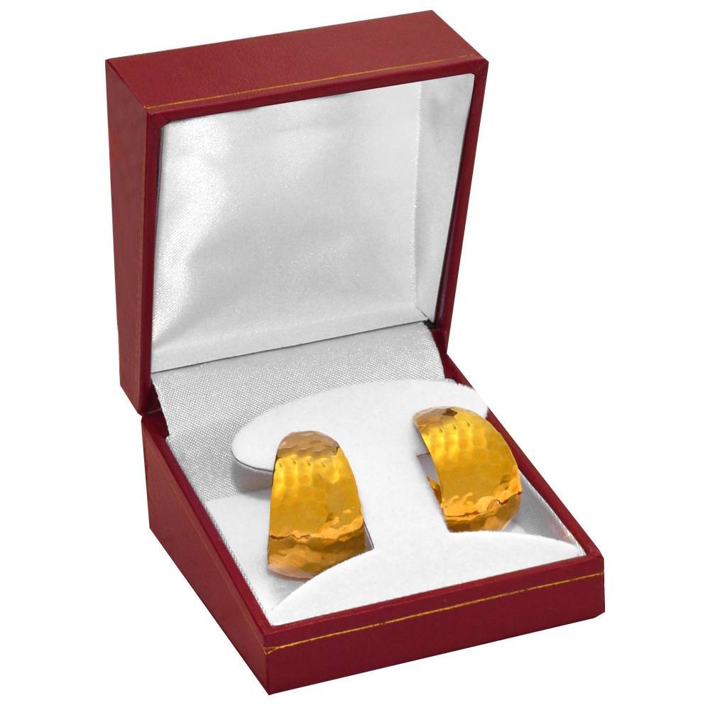 Red Leatherette, Gold Trim, Jewelry T-Insert Earring Box
