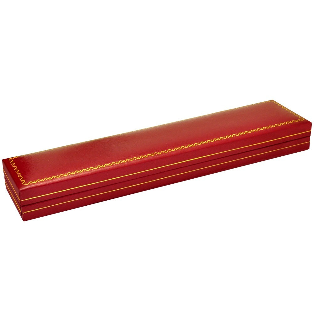 Red Leatherette Gold Trimmed Jewelry Bracelet Boxes