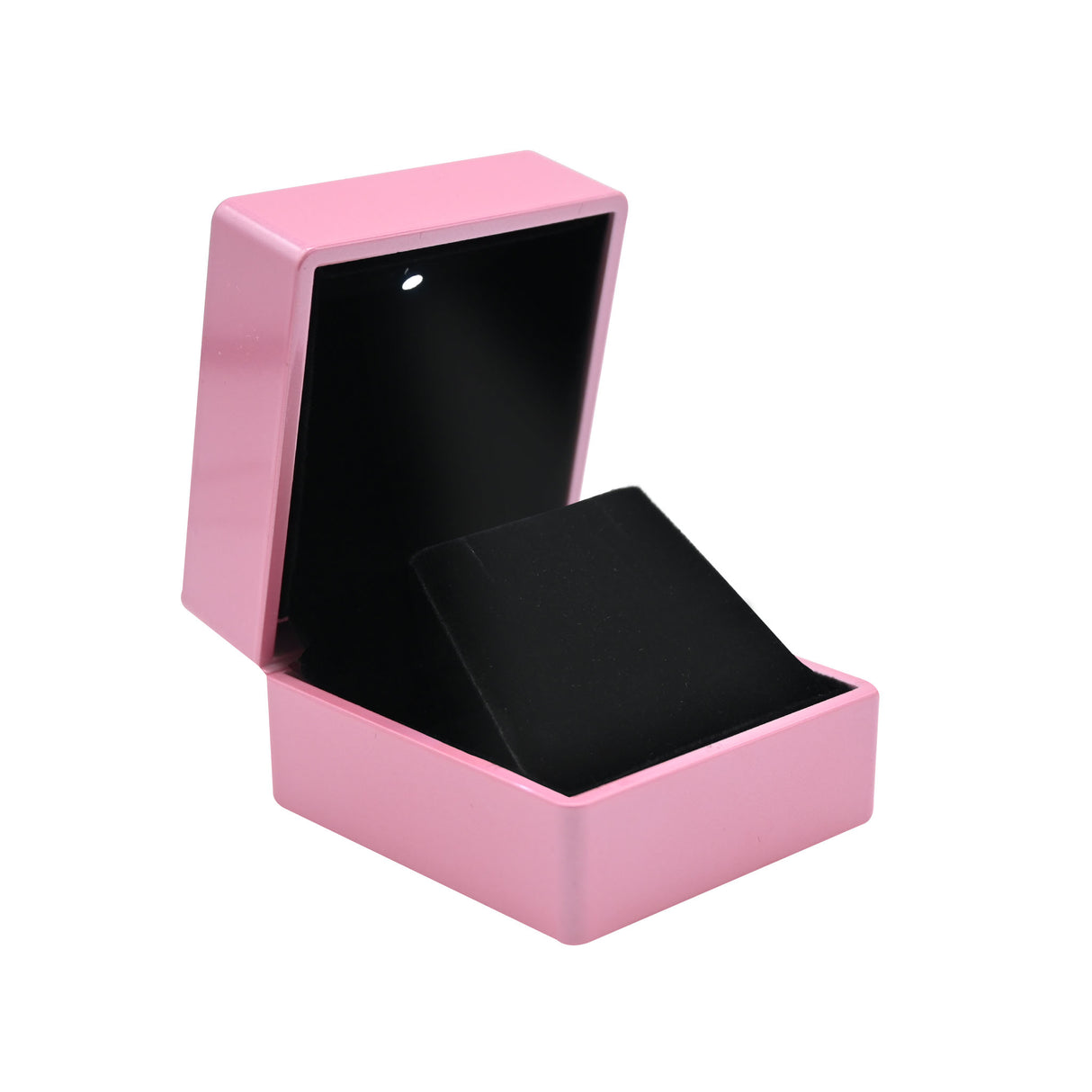 Pink LED Earring Box With Black Velvet Insert
