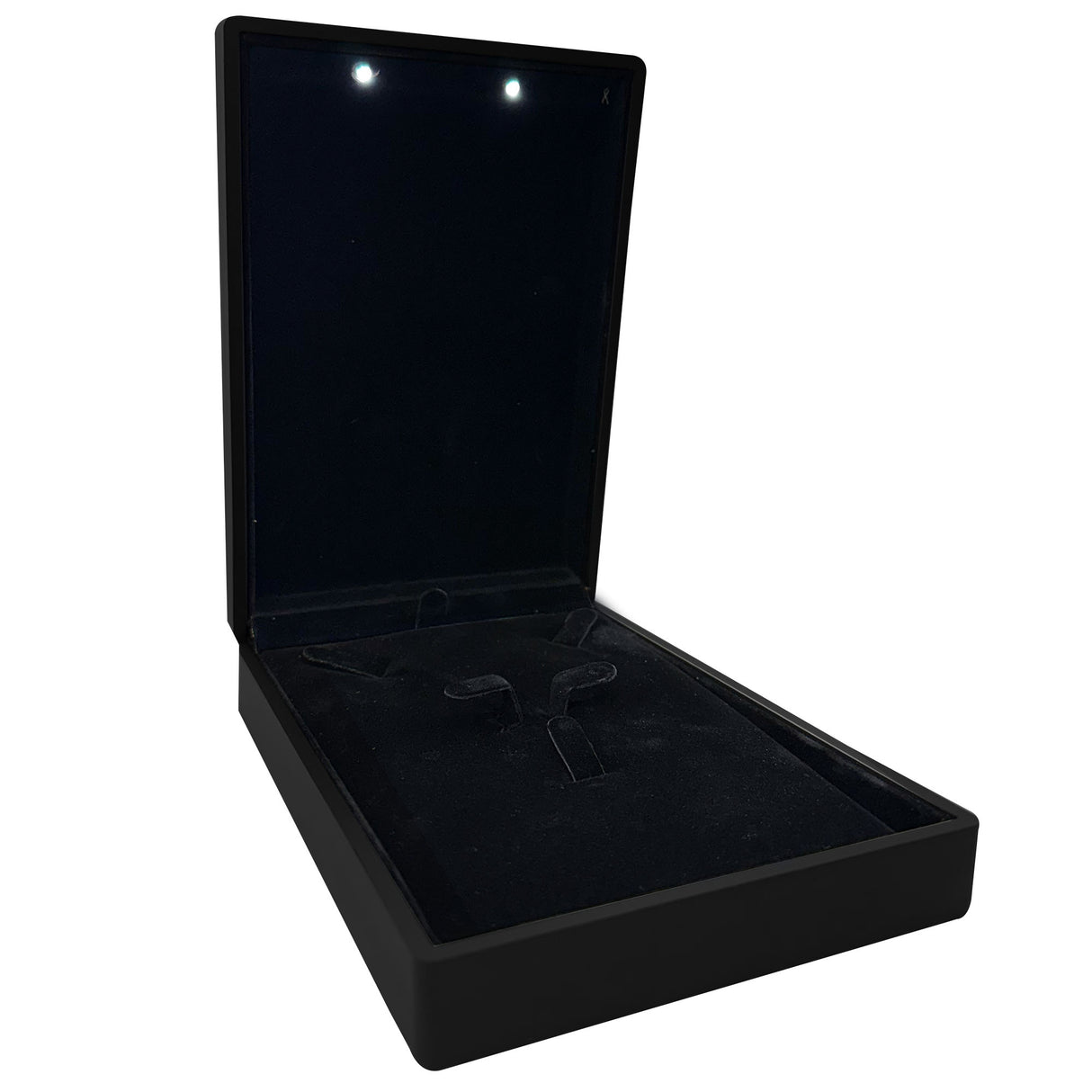 Black LED Jewelry Necklace Earring & Ring Combination Box