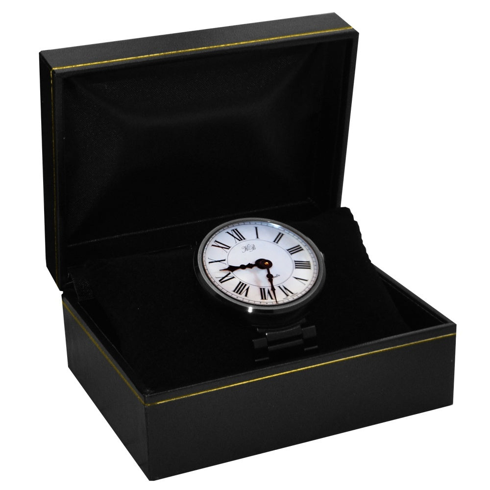 Black Leatherette and Black Insert Bracelet / Watch Pillow Boxes