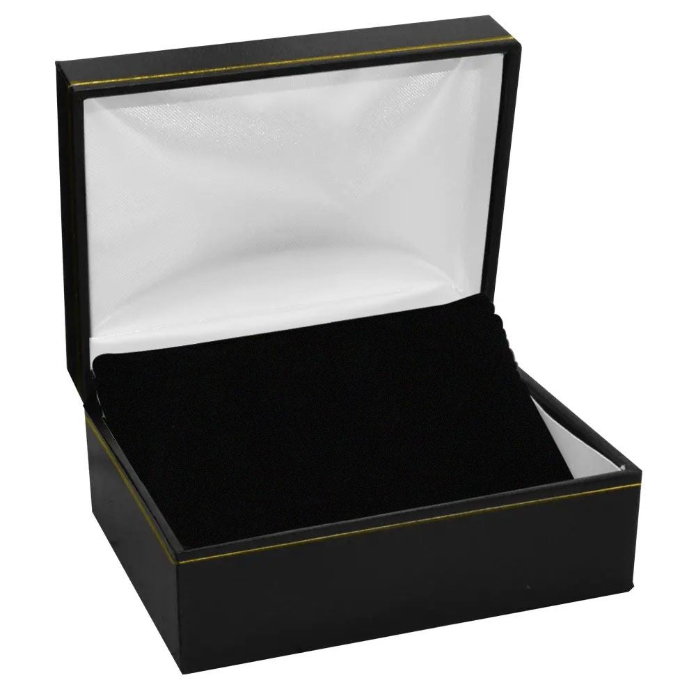 Black Leatherette and White Insert Bracelet / Watch Pillow Boxes
