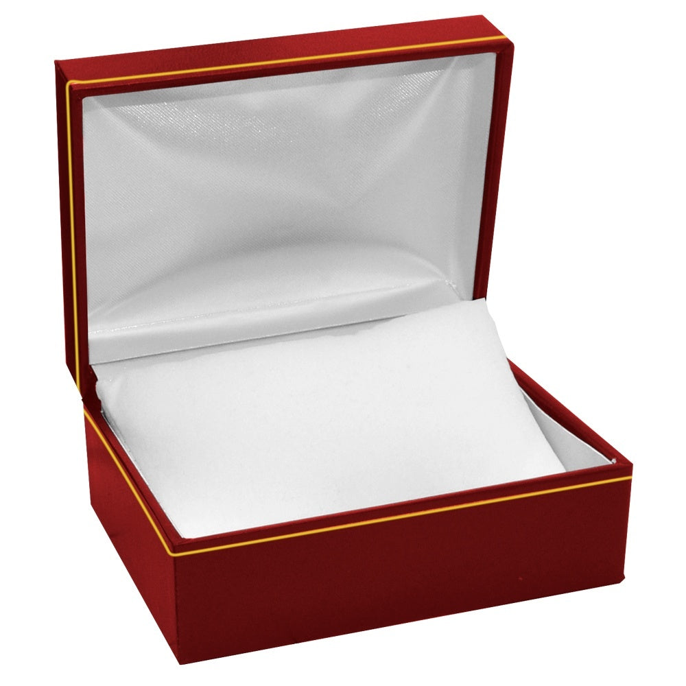 Red Leatherette and White Insert Bracelet / Watch Pillow Boxes