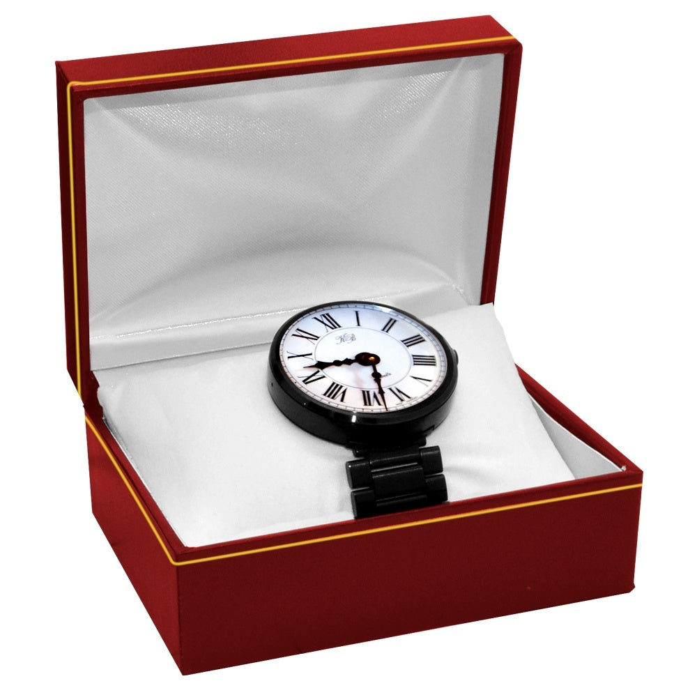 Red Leatherette and White Insert Bracelet / Watch Pillow Boxes