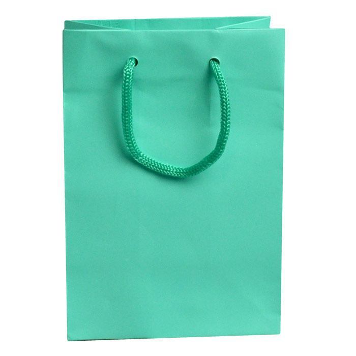 Aqua Euro Tote Gift Shopping Bags, 4-3/4" x 3" x 6-3/4"