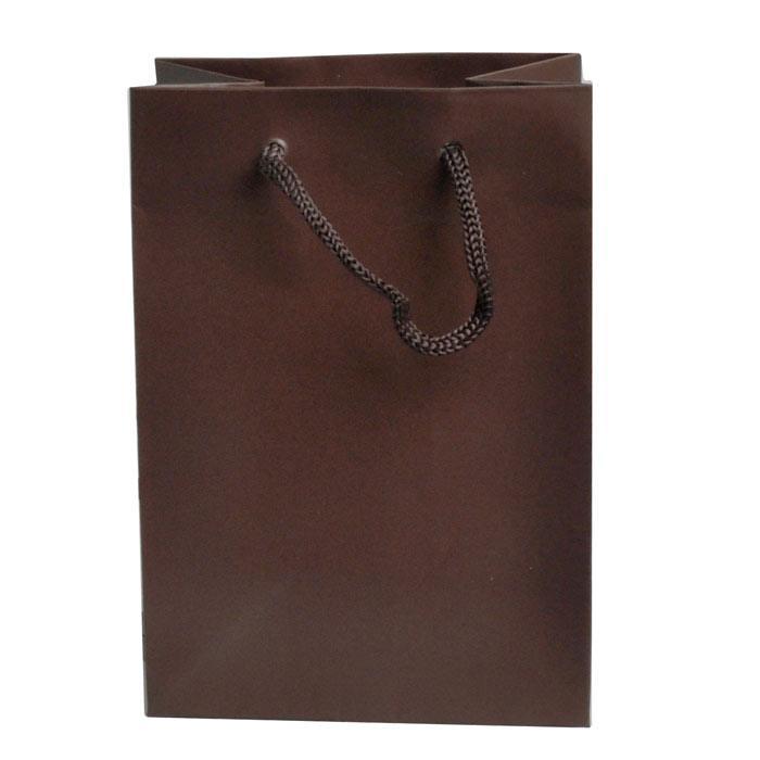 Brown Tote Gift Shopping Bags, 4-3/4" x 3" x 6-3/4"