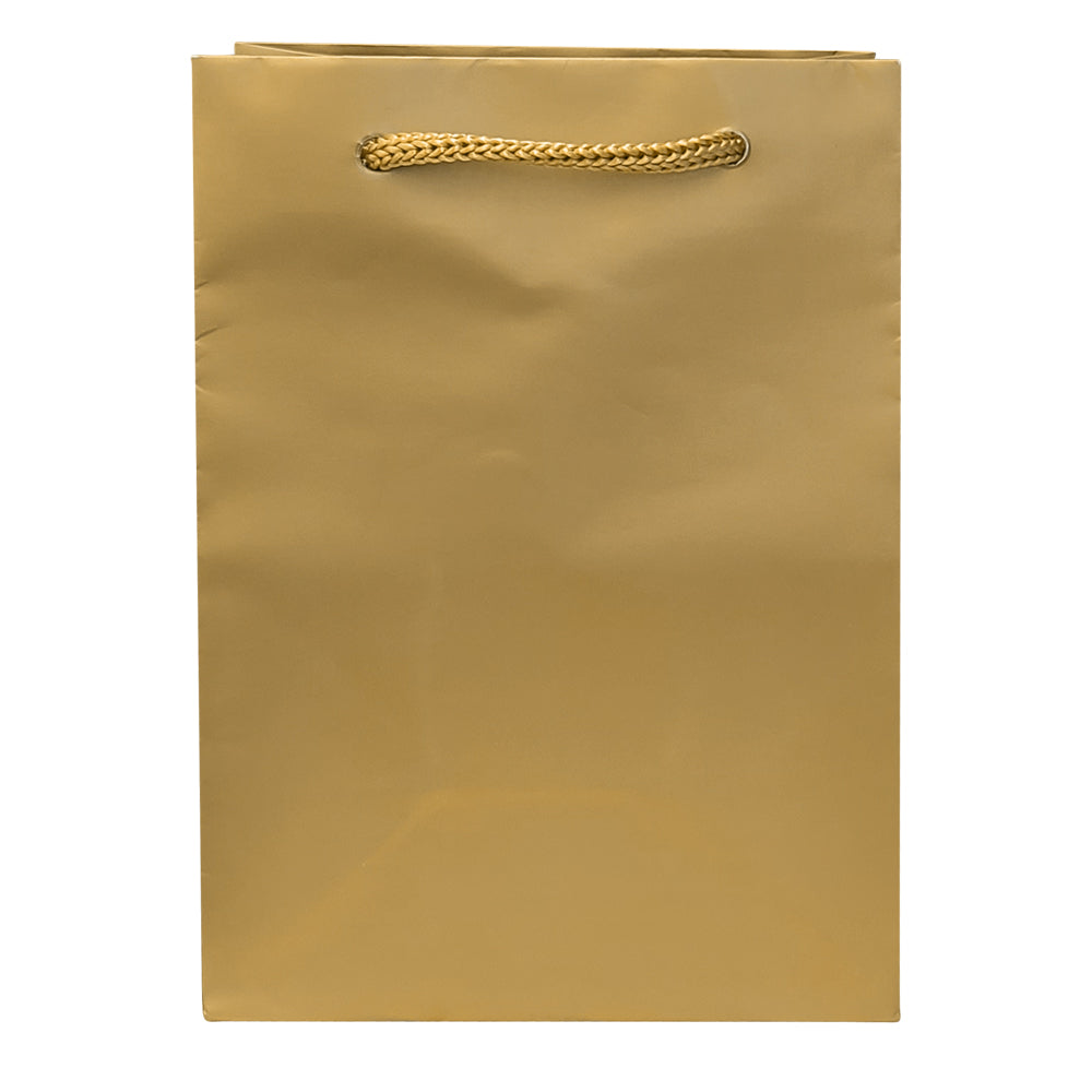 Gold  Euro Tote Gift Shopping Bags, 4-3/4" x 3" x 6-3/4