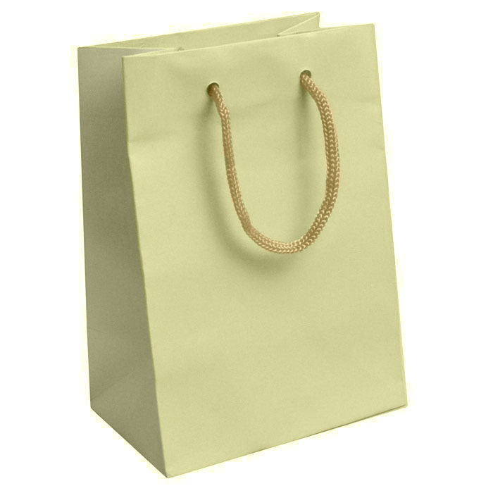 Ivory Tote Gift Shopping Bags, 4-3/4" x 3" x 6-3/4"
