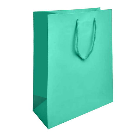 Aqua Tote Gift Shopping Bags, 8" x 4" x 10"