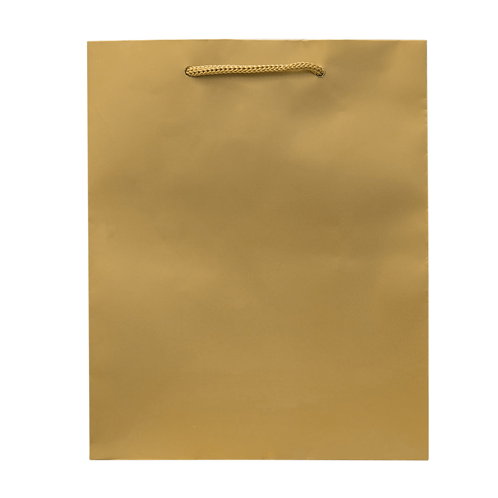 Gold Tote Gift Shopping Bags, 8" x 4" x 10"