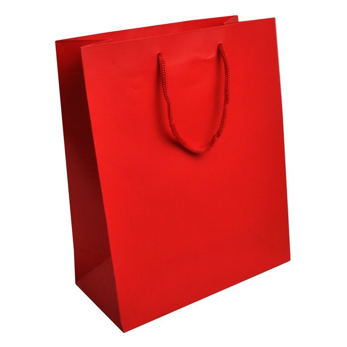 Red Tote Gift Shopping Bags, 8" x 4" x 10"